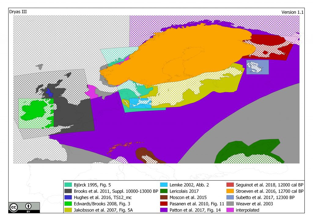 Dryas III sources map